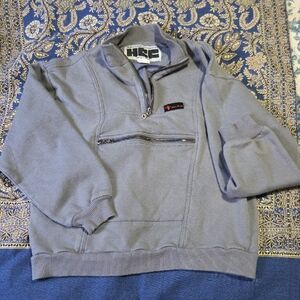 Vintage HCC~Henri Charles Colsenet - Unisex Light Gray Half-Zip Pullover Sweater